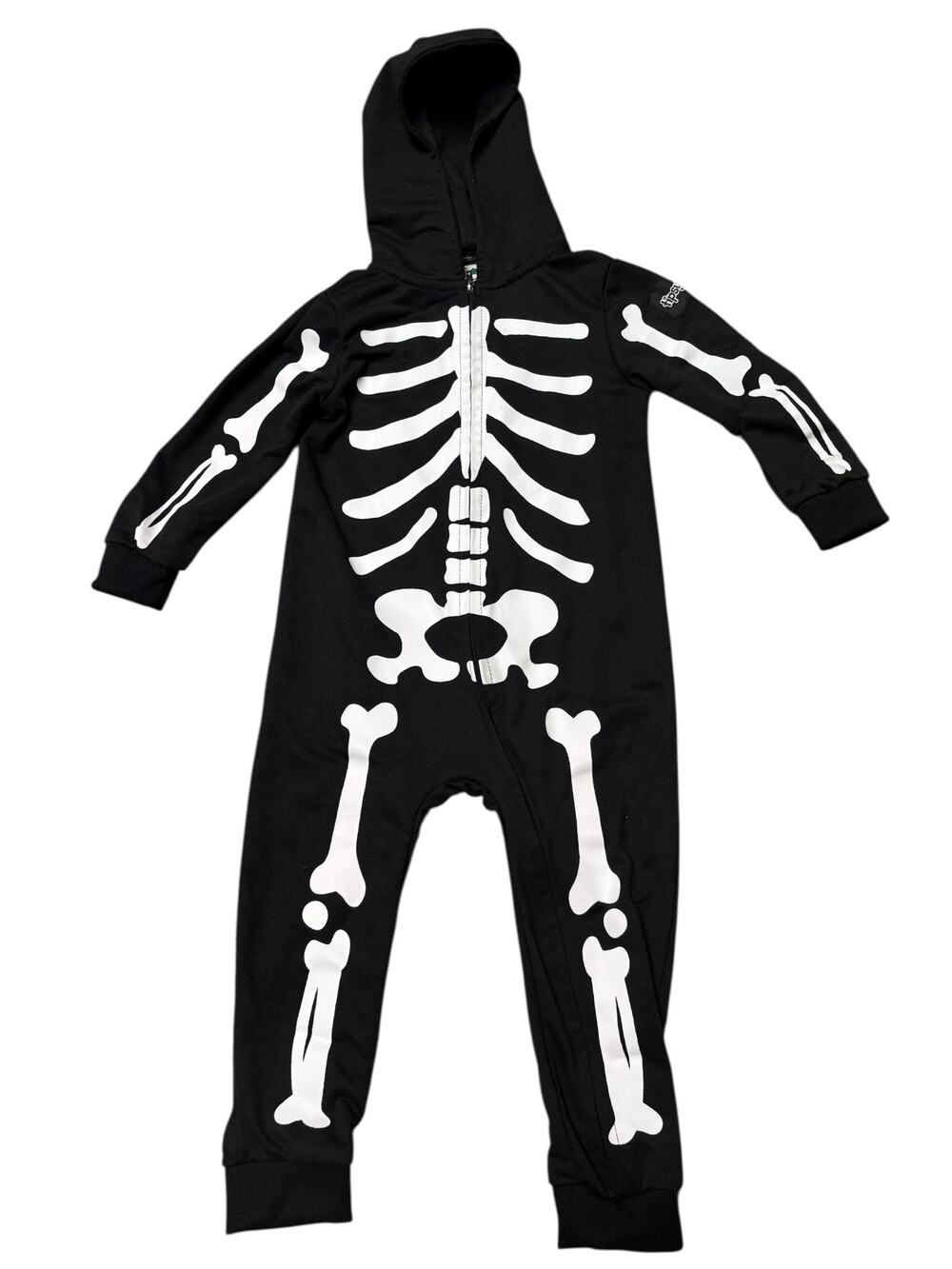 Tipsy Elves Toddler Skeleton Costume Hooded One-Piece 2T Halloween